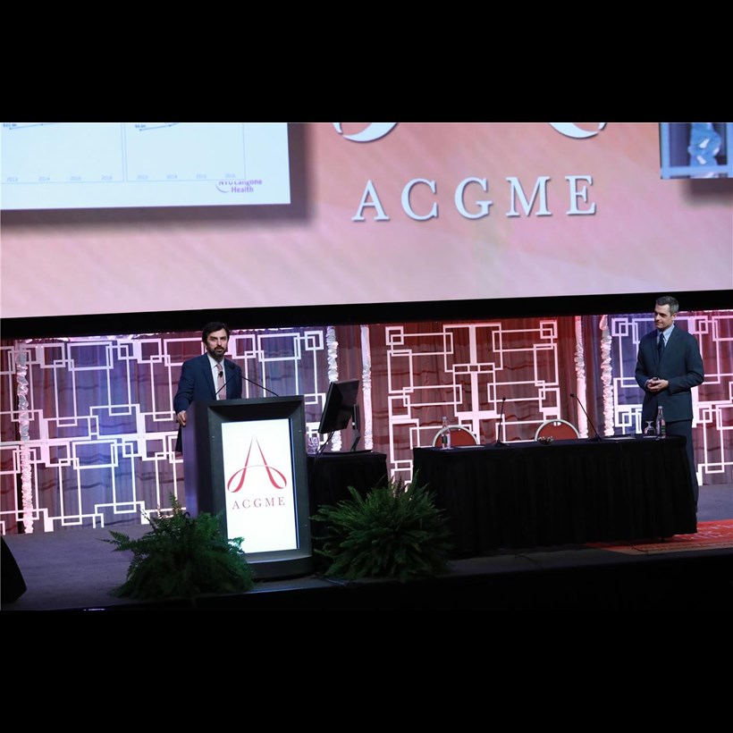 Drs. Patrick Cocks and Marc Triola presenting at the 2019 ACGME Annual Educational Conference